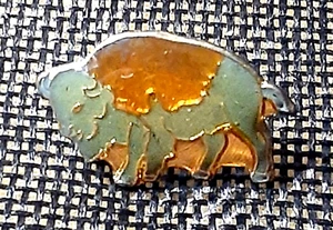 Cloisonne American Bison Buffalo Lapel Pin Enameled Tie Tack Collector - Picture 1 of 7