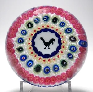Baccarat 1971 Gridel Rooster Magnum Millefiori Ltd Ed Paperweight - Picture 1 of 10
