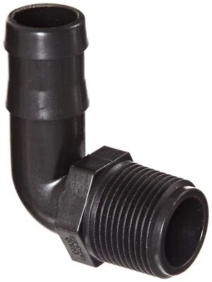 Banjo HB100-90 Polypropylene Hose Fitting, 90 Degree Elbow, 1" NPT Male x 1"