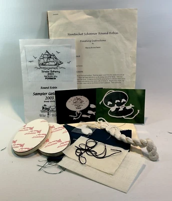 Marcia Brown Smith Cross Stitch Embroidery Needle point Kit Schooner Round Robin - Image 1 of 4