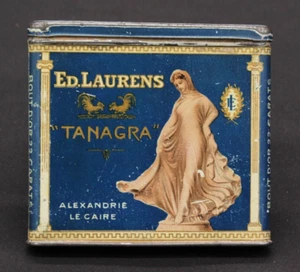 Alte Blechdose Ägypten Zigaretten Ed Laurens Tanagra Cigarettes Tin London Depot - Picture 1 of 9