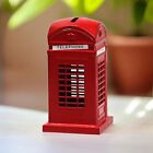 Red Telephone Booth Storage Tank Retro Coin Box  Room Decor