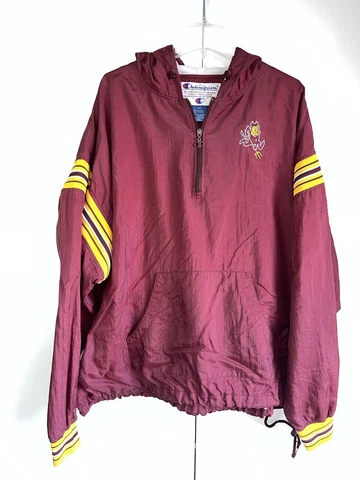 Vintage Champion Arizona State Sun Devils Stitched Pullover Hooded Jacket XXL Cover