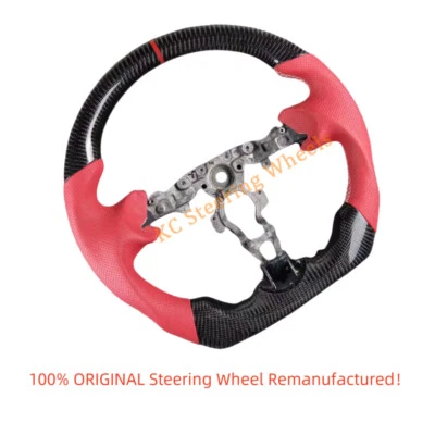 Carbon Fiber Red Perforated leather Steering Wheel For 2012-2024 Nissan Sentra - Image 1 of 4