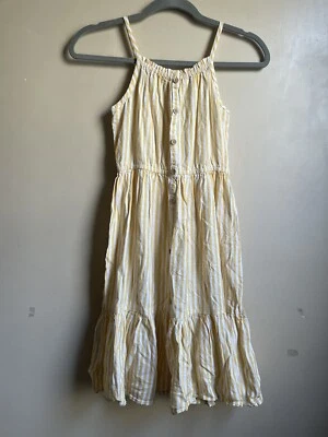 Vestido de sol para niños OshKosh Bgosh mezcla de lino escalonado talla 7 excelente estado Foto 1 de 4