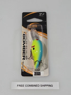 Bombardero Vintage Modelo A 6A Crankbait Chartreuse Blues B06ACHBL Nuevo en Paquete Foto 1 de 3