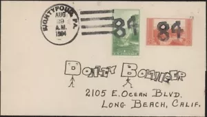U.S., 1934. Postal History Fancy Cancel Loso 310 "84", Eighty Four, PA - Picture 1 of 1