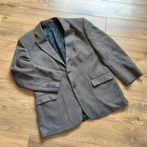 M&S St Michael 44” R Medium Herren Fischgrät Sport Jacke Blazer Vintage Wolle  - Bild 1 von 11