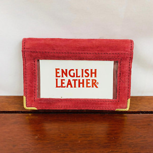 Portfel z czerwoną kartką angielska zamszowa skóra