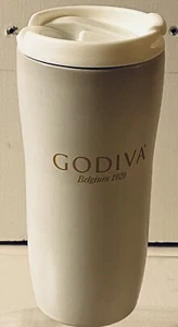 Tazza Bicchiere Godiva Belgio 1926 Marrone Beige Mandorla Con Coperchio Tazza Caffè Grande - Foto 1 di 5