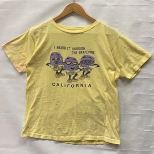 80s The California Raisins I Heard It Throughout The Grapevine Sz M Shirt Yellow - Picture 1 of 22