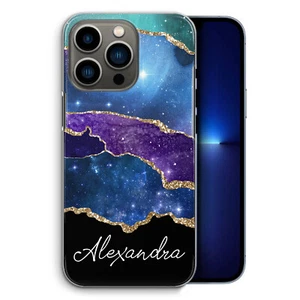 Personalised Phone Case For Motorola/OnePlus 6,7,8 Purple Star Marble Hard Cover - Picture 1 of 10