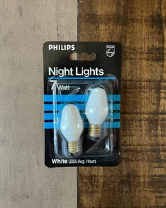 Pack Of 2 Philips White Night Lights 7 Watt Light Bulbs - Picture 1 of 3