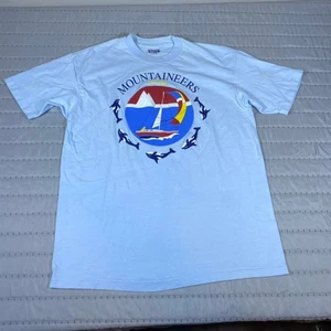 Vintage Orca Whale MOUNTAINEERS & SAILING Adventure Single Stitch Shirt Gr. XL - Bild 1 von 14