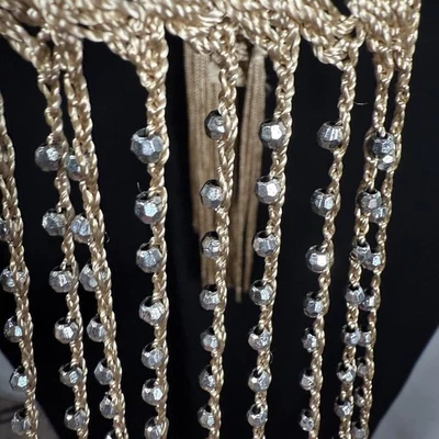 Ralph Lauren Black Label Beaded & Crochet Scarf Halter Dress Keyhole Women’s 8 - Image 1 of 4