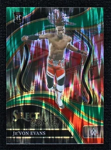 2024 Panini Select WWE Ringside Green Flash Prizm Je'Von Evans #256 Rookie RC - Foto 1 di 3