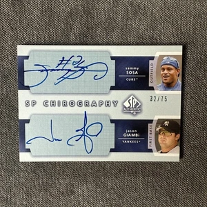 2003 SP Authentic Chirography Double /75 Sammy Sosa Jason Giambi #SJ Auto - Picture 1 of 2