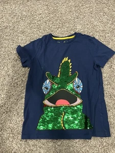 Boden Lizard Sequin Tee Shirt Size 9-10Y - Picture 1 of 3