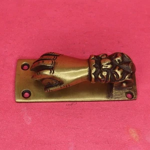 Hand Shape Door Knocker Antique Victorian Style Handmade Solid Brass Door Bell - Picture 1 of 15