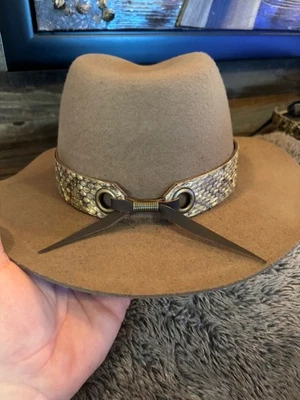 Western  Diamondback rattlesnake cowboy Hat band 1” - Image 1 of 4