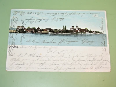 AK-gelaufen/Gruß aus Arbon/Bodensee CH,1904-Litho! - Bild 1 von 4