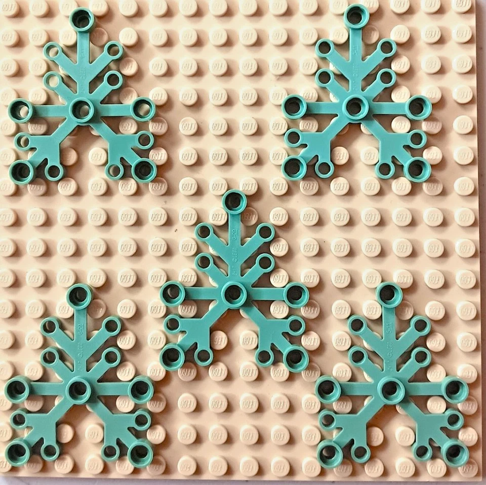 Lego Leaves 6x5 Sand Green Leaf Tree Landscaping Foliage Decorating NEW X5 - Image 1 of 1