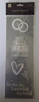 Stemma Layered Stickers-Silver Wedding-4 pcs-On this day, I will marry my friend - Изображение 1 из 2