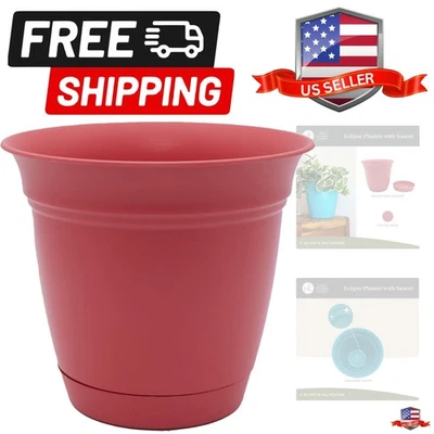 Maceta redonda Eclipse con platillo - Maceta exterior e interior con drenaje... Foto 1 de 4