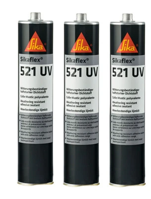 3 x Sellador híbrido de poliuretano Sikaflex 521 UV blanco 300 ml