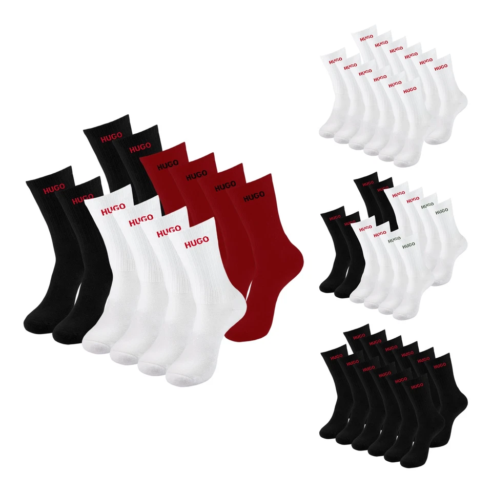 6 Paar HUGO Herren kurze Socken Crewsocks QH Rib Logo CC - Bild 1 von 1