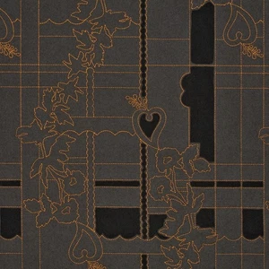 Maharam grau schwarz Rost Wollschnitt Filz Applikation Schichten Park 60" Hella Jongerius - Bild 1 von 14