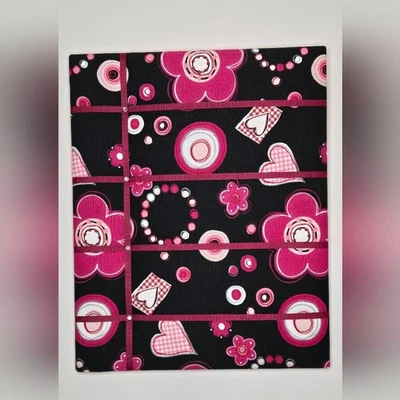 NWOT French Memo Board - Black & Pink Floral - Image 1 of 4