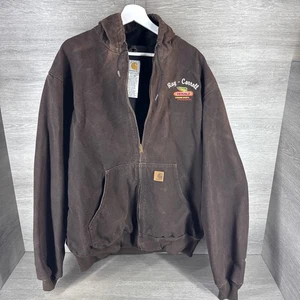 Vintage Y2K Herren Carhartt J25 DKB dunkelbraun Canvas Thermo gefütterte Jacke Gr. XLT - Bild 1 von 19