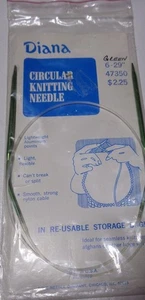 Agujas de tejer circulares vintage Diana talla 6 29" de largo - Imagen 1 de 1