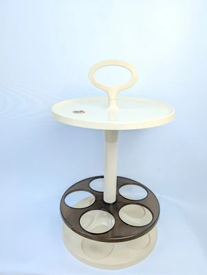 Vintage Flair Holland 1970s space age early Plastic Cocktail Bar Cart Side Table - Image 1 of 4