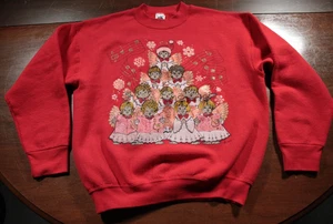 Vintage 80er 90er Engel Chor Weihnachten Sweatshirt Fruit of the Loom M Urlaub - Bild 1 von 4