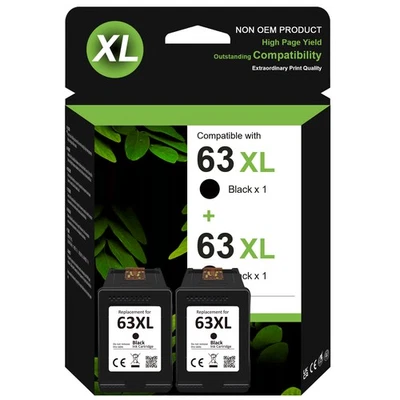 63 XL Ink Cartridge for HP 63XL ENVY 4512 4516 4520 OfficeJet 3830 4650 4652 Lot - Image 1 of 4