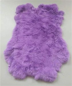 1x Skin of Rabbit Hide Skin Scrap Dyed Tanned Hide - 10" by 12" Fur Pelt with... - Picture 1 of 3