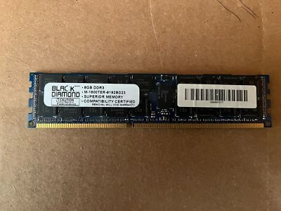 BLACK DIAMOND 8GB 240-PIN M-1600TER-8192BDD23 (PC3 14900) ECC REGISTERED B5-4(7) - Image 1 of 3