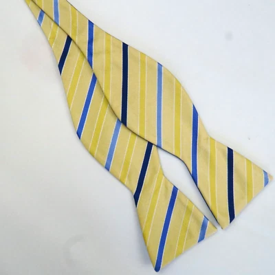 Pajarita Reversible Ajustable Azul Amarillo Rayas 20"x2.25" Preppy Foto 1 de 4