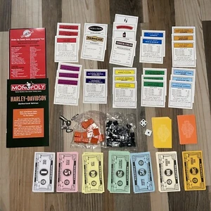 Vintage 1997 Monopoly Harley Davidson Board Game Pieces, Cards, Money, & More! - Picture 1 of 7