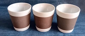 BODUM Canteen - 3 Becher PORZELLAN mit Silikonring - doppelwandig -Braun - 0,1 l - Bild 1 von 3
