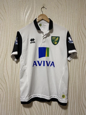 NORWICH CITY 2013 2014 AWAY FOOTBALL SHIRT SOCCER JERSEY ERREA sz M #7 MOORE Cover