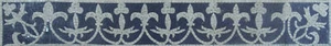 Fleur De Lys Dark Garden Border Marble Mosaic - Picture 1 of 1