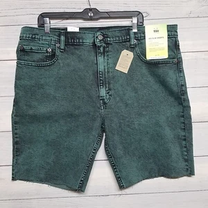 Levis 412 Slim Cutoff Denim Shorts Mens Size 40 Green - Picture 1 of 6