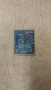 James Monroe" 5 Cent Bright Blue US Postage Stamp Used Hung - Picture 1 of 2