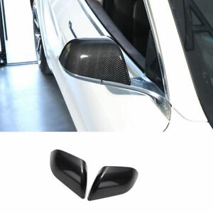 For Tesla Model X 2017-2023 Carbon Fiber Style Door Rear View Mirror Cover Trim