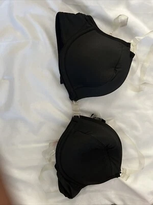 Moda Formas Para Mujer Sujetador Negro Sólido Ajustable Correas Transparentes Talla 34A Lote de 3 Foto 1 de 4