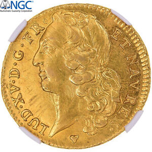 [#342443] Monnaie, France, Louis XV, Double Louis d'or au bandeau, 1759, Strasbo