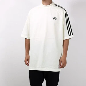 Neu mit Etikett Adidas Y-3 3-Streifen kurzärmliges T-Shirt weiß HZ8871 YOHJI Yamamoto M Übergröße - Bild 1 von 6